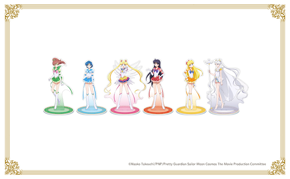 【Pretty Guardians limited edition】Pretty Guardian Sailor Moon Cosmos The Movie first press limited edition Blu-ray/DVD "Acrylic Figure Set（5 Sailor Guardians + Sailor Cosmos）"